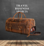 Legacy - Vintage Leather Duffle Bag With Shoe Compartment