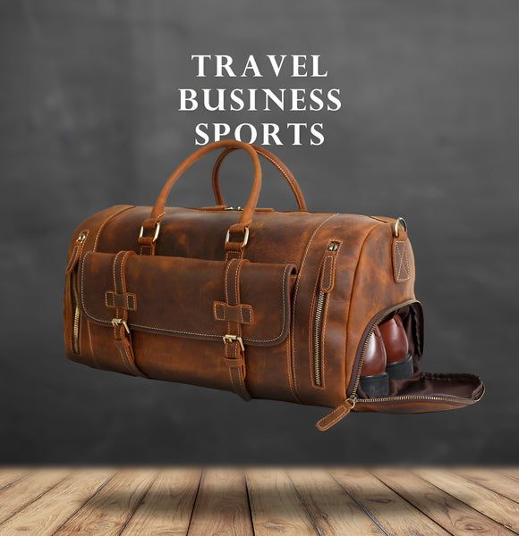 Vintage leather duffle bags hotsell